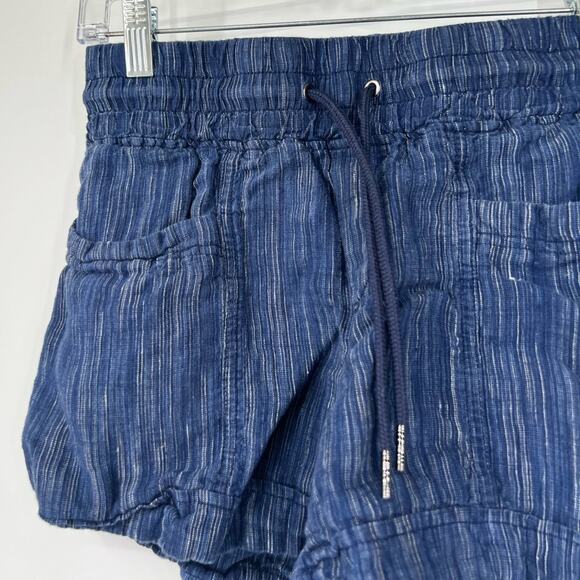 Athleta Cabo Linen Textured 4” Shorts Pull On Drawstring - Picture 2 of 6